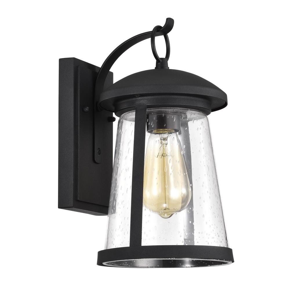 CHLOE Lighting FREYA Transitional 1 Light Textured Black Outdoor Wall Sconce 12" Height