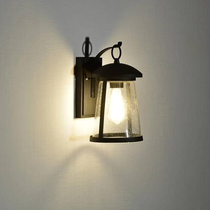 CHLOE Lighting FREYA Transitional 1 Light Textured Black Outdoor Wall Sconce 12" Height