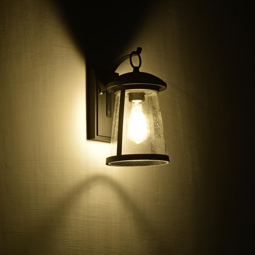 CHLOE Lighting FREYA Transitional 1 Light Textured Black Outdoor Wall Sconce 12" Height