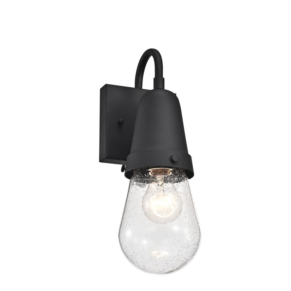CHLOE Lighting JEFFREE Transitional 1 Light Textured Black Outdoor Wall Sconce 13" Height