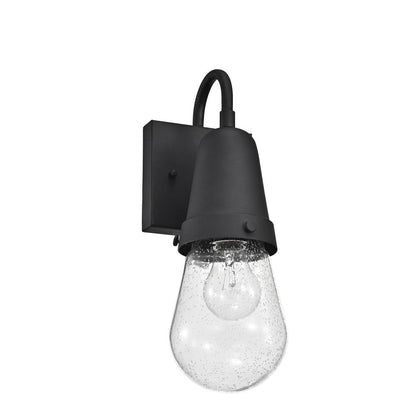 CHLOE Lighting JEFFREE Transitional 1 Light Textured Black Outdoor Wall Sconce 13" Height
