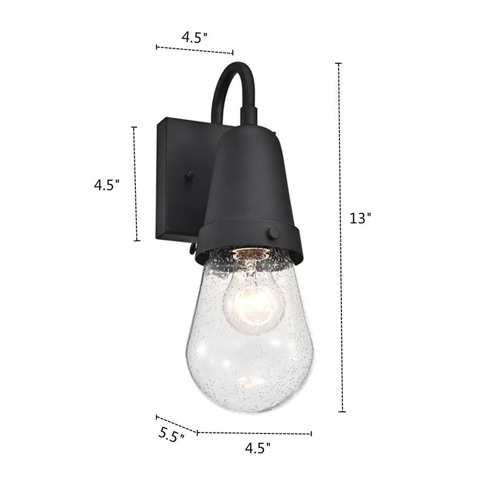 CHLOE Lighting JEFFREE Transitional 1 Light Textured Black Outdoor Wall Sconce 13" Height