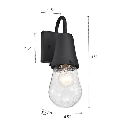 CHLOE Lighting JEFFREE Transitional 1 Light Textured Black Outdoor Wall Sconce 13" Height