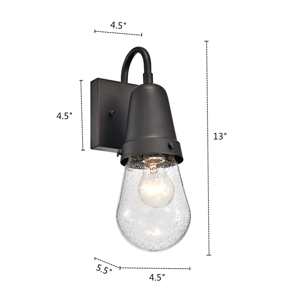 CHLOE Lighting JEFFREE Transitional 1 Light Rubbed Bronze Outdoor Wall Sconce 13" Height