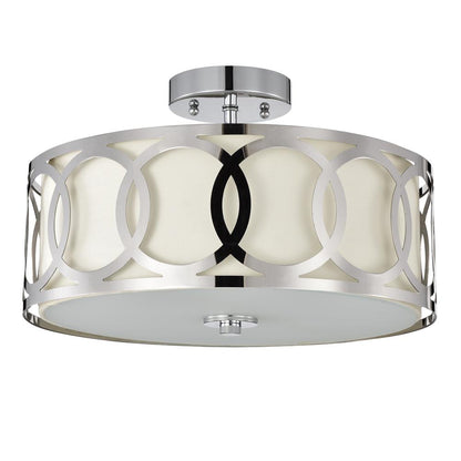 CHLOE Lighting BRONX Transitional 3 Light Chrome Semi-Flush Ceiling Fixture 15" Wide