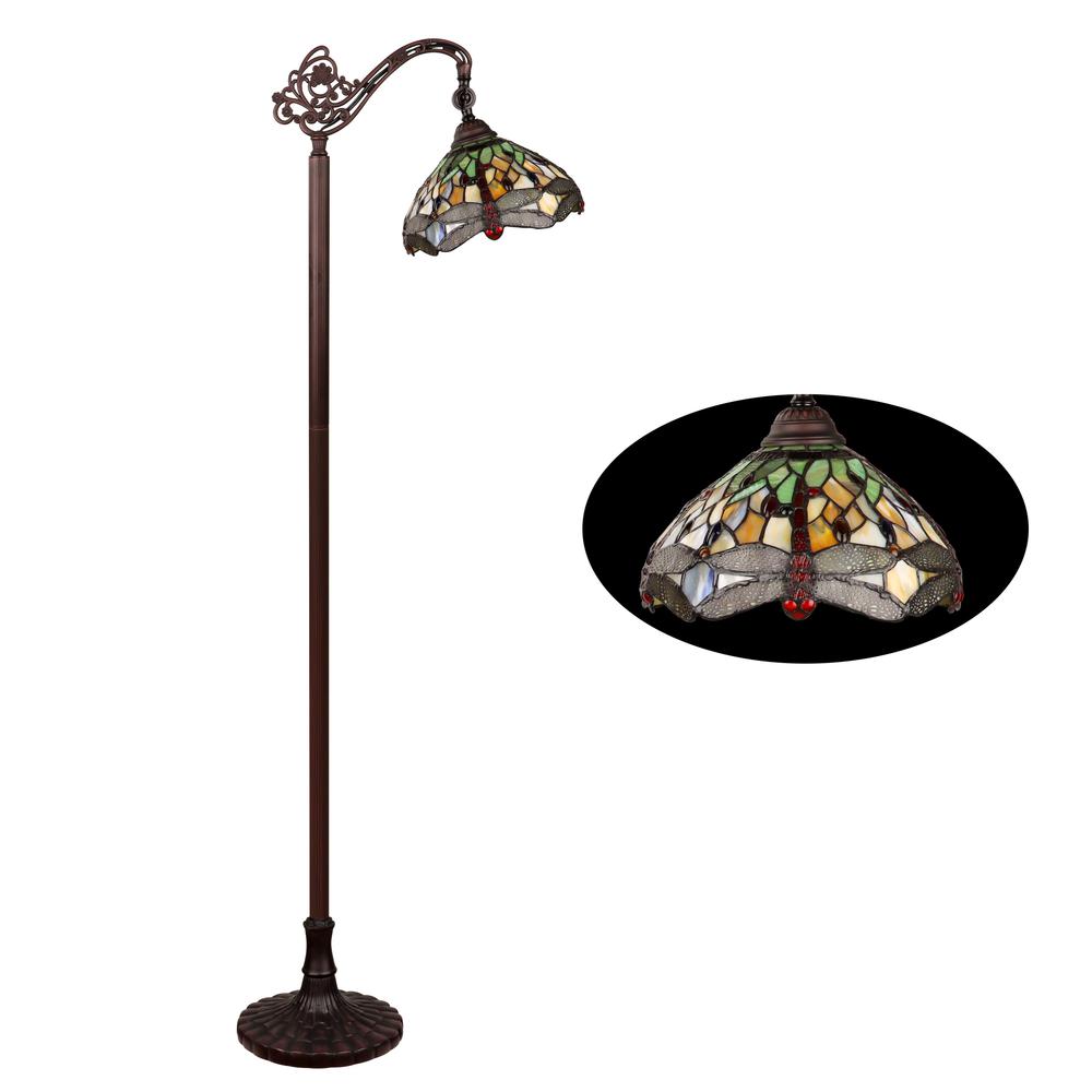 Anisoptera Purity 1 Light Antique Dark Bronze Finish Reading Floor Lamp