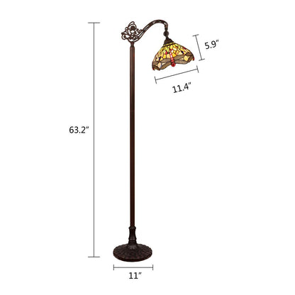 Anisoptera Purity 1 Light Antique Dark Bronze Finish Reading Floor Lamp