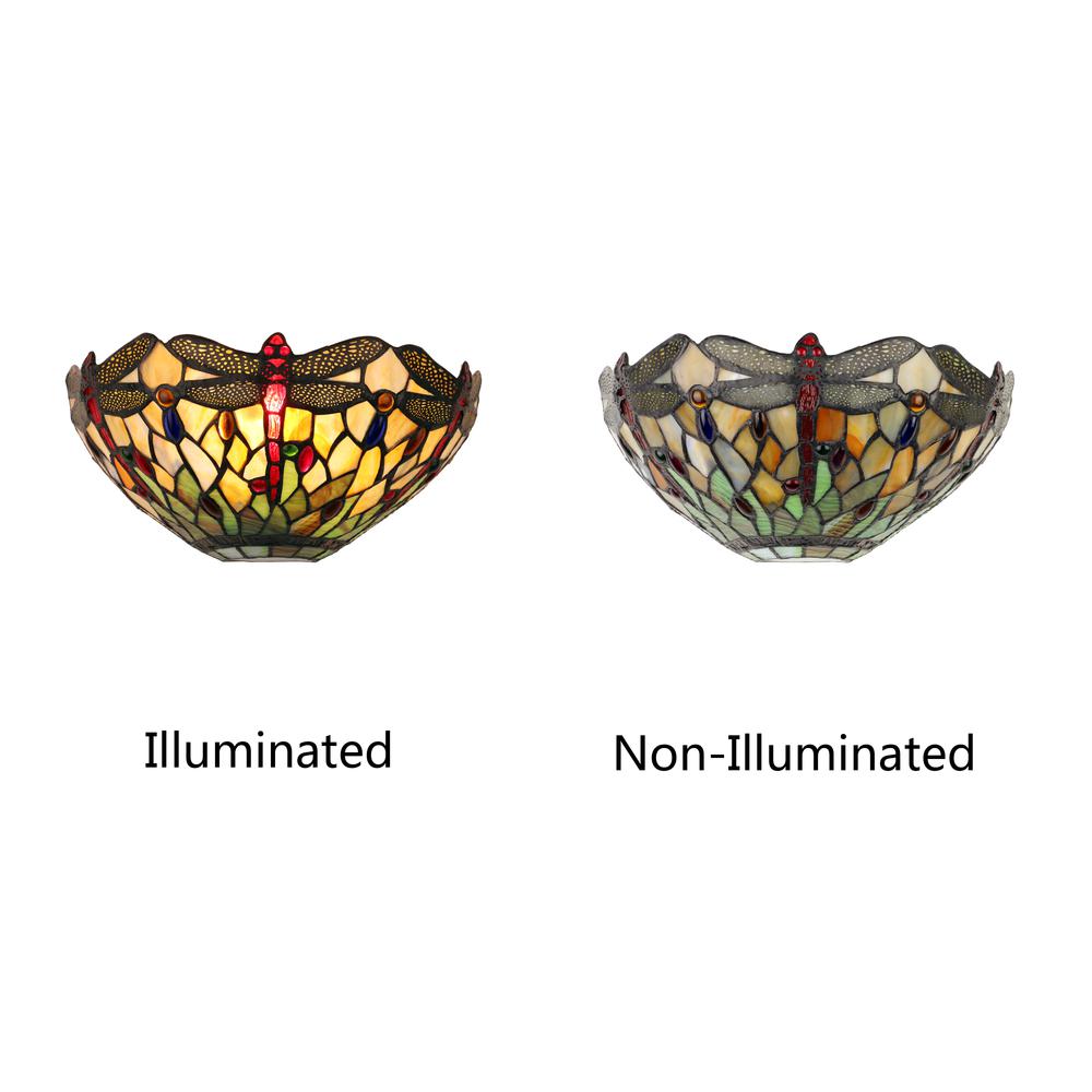 ANISOPTERA PURITY Dragonfly-Style 1-Light Black Finish Wall Sconce 12" Wide