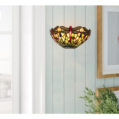 ANISOPTERA PURITY Dragonfly-Style 1-Light Black Finish Wall Sconce 12" Wide