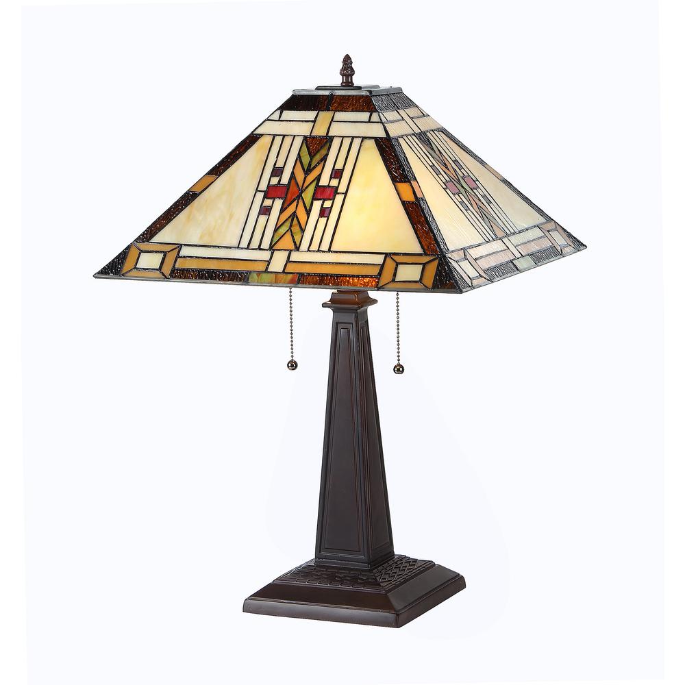 Tiffany-style 2 Light Mission Table Lamp 16" Shade