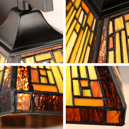 INNES Mission-Style 1-Light Blackish Bronze Finish Wall Sconce 6" Shade
