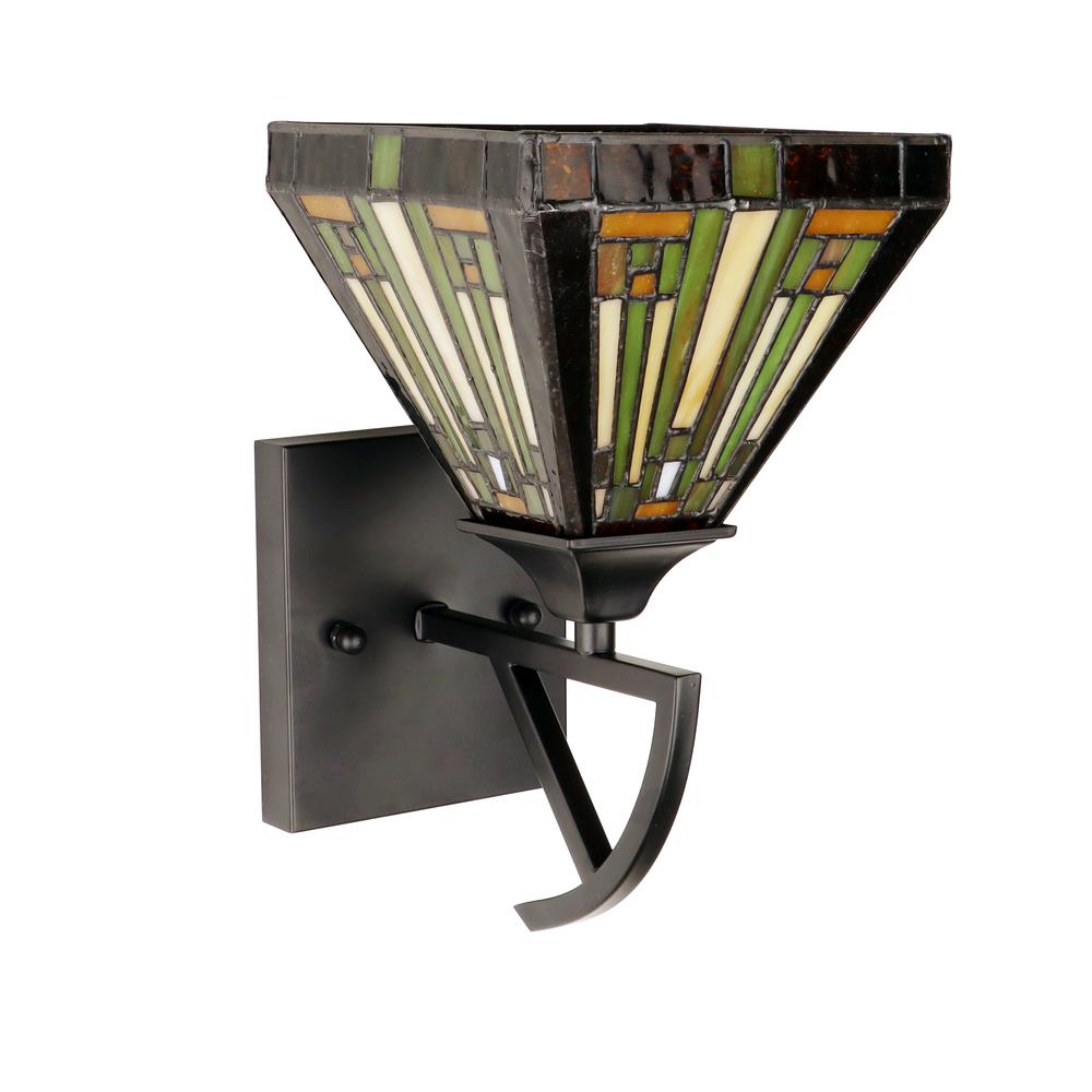INNES Mission-Style 1-Light Blackish Bronze Finish Wall Sconce 6" Shade