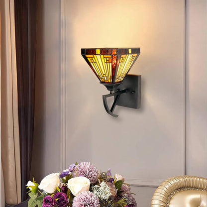 INNES Mission-Style 1-Light Blackish Bronze Finish Wall Sconce 6" Shade