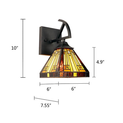 INNES Mission-Style 1-Light Blackish Bronze Finish Wall Sconce 6" Shade
