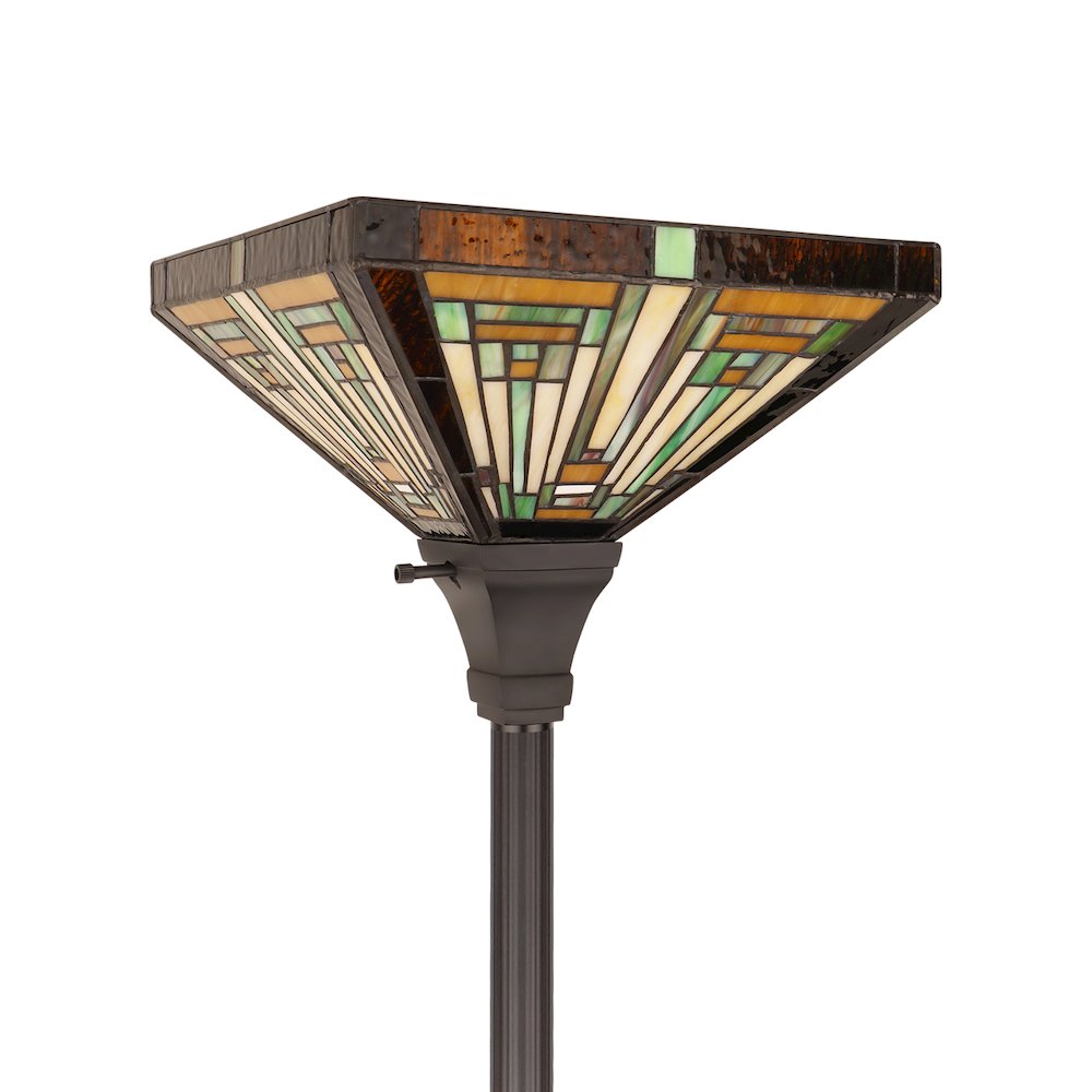 FIRMAN Tiffany-Style 1-Light Torchiere Floor Lamp 12" Shade