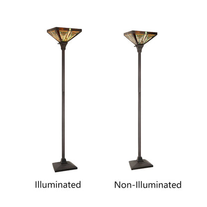FIRMAN Tiffany-Style 1-Light Torchiere Floor Lamp 12" Shade