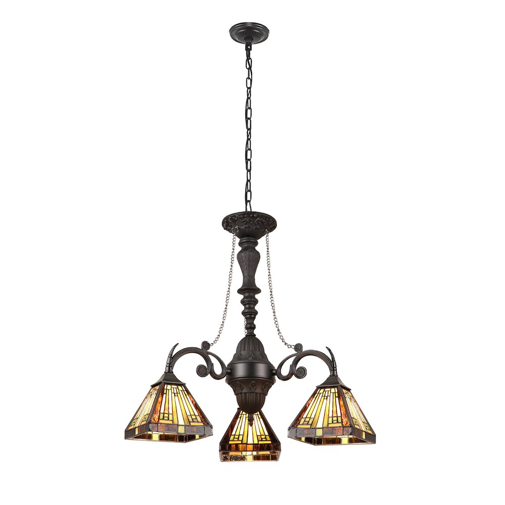 INNES Tiffany-Style 3-Light Mini Chandelier 24" Wide