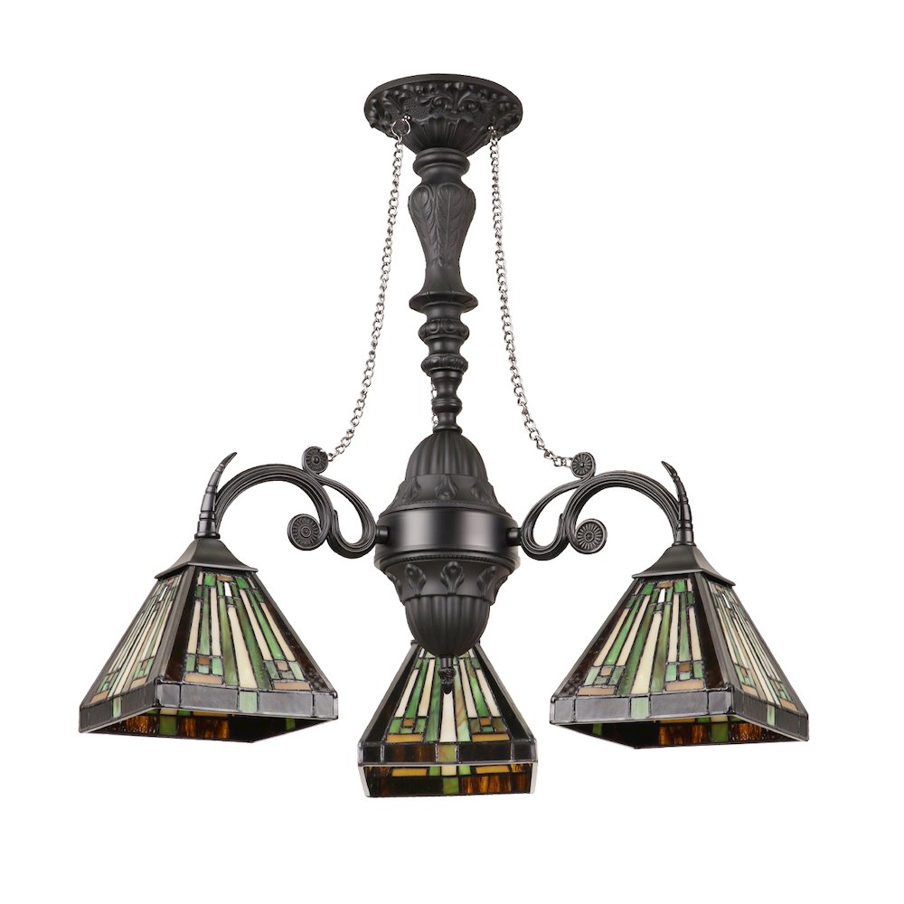 INNES Tiffany-Style 3-Light Mini Chandelier 24" Wide