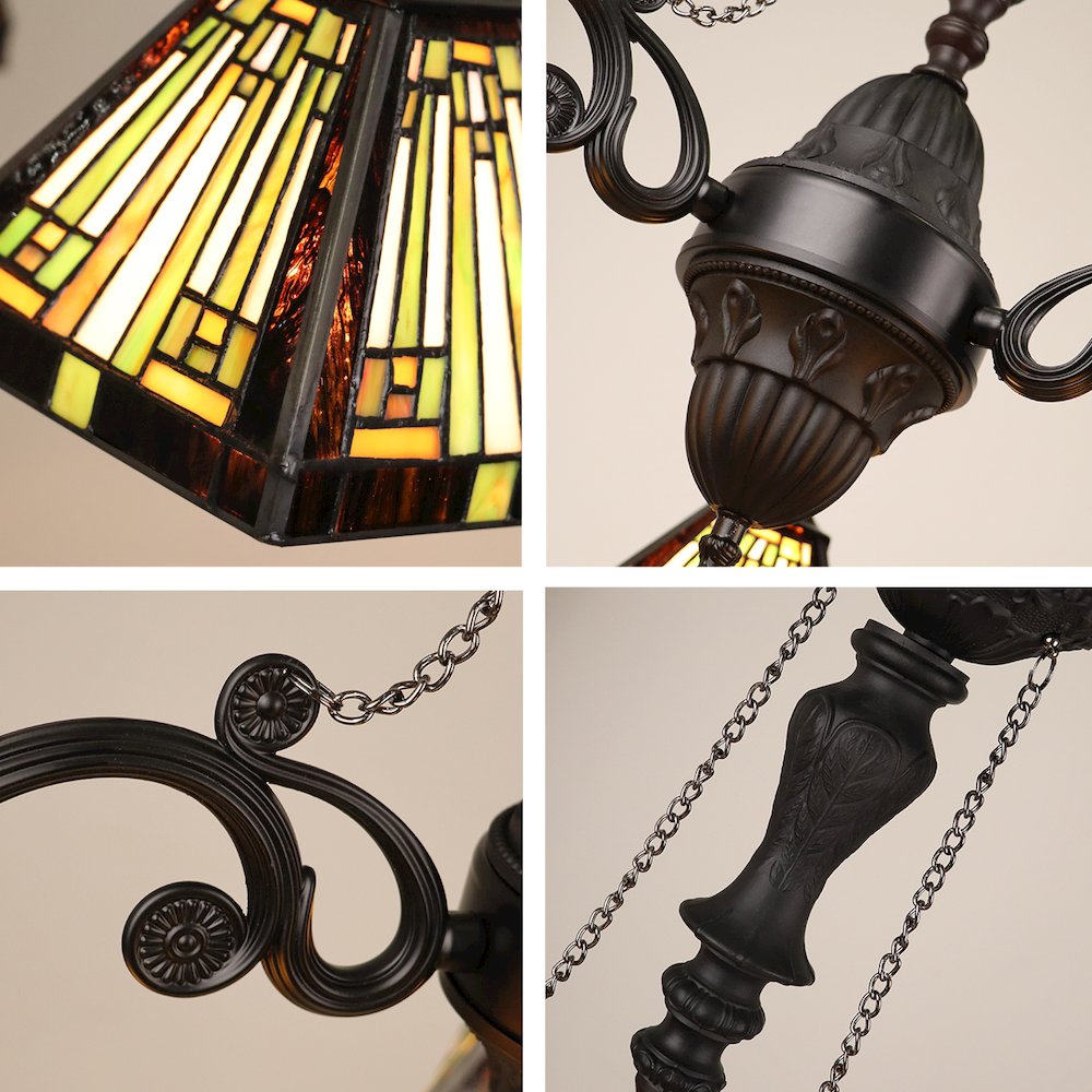 INNES Tiffany-Style 3-Light Mini Chandelier 24" Wide