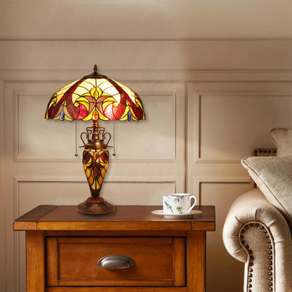 CHLOE Lighting ADIA Victorian-Style Dark Bronze 3 Light Double Lit Table Lamp 16" Wide