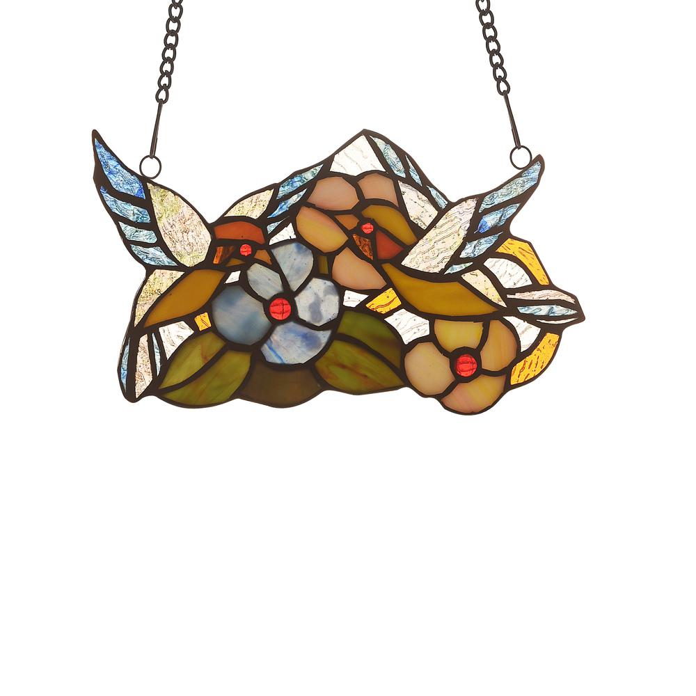 THRUSH Animal Tiffany-glass Window Panel 10" Wide