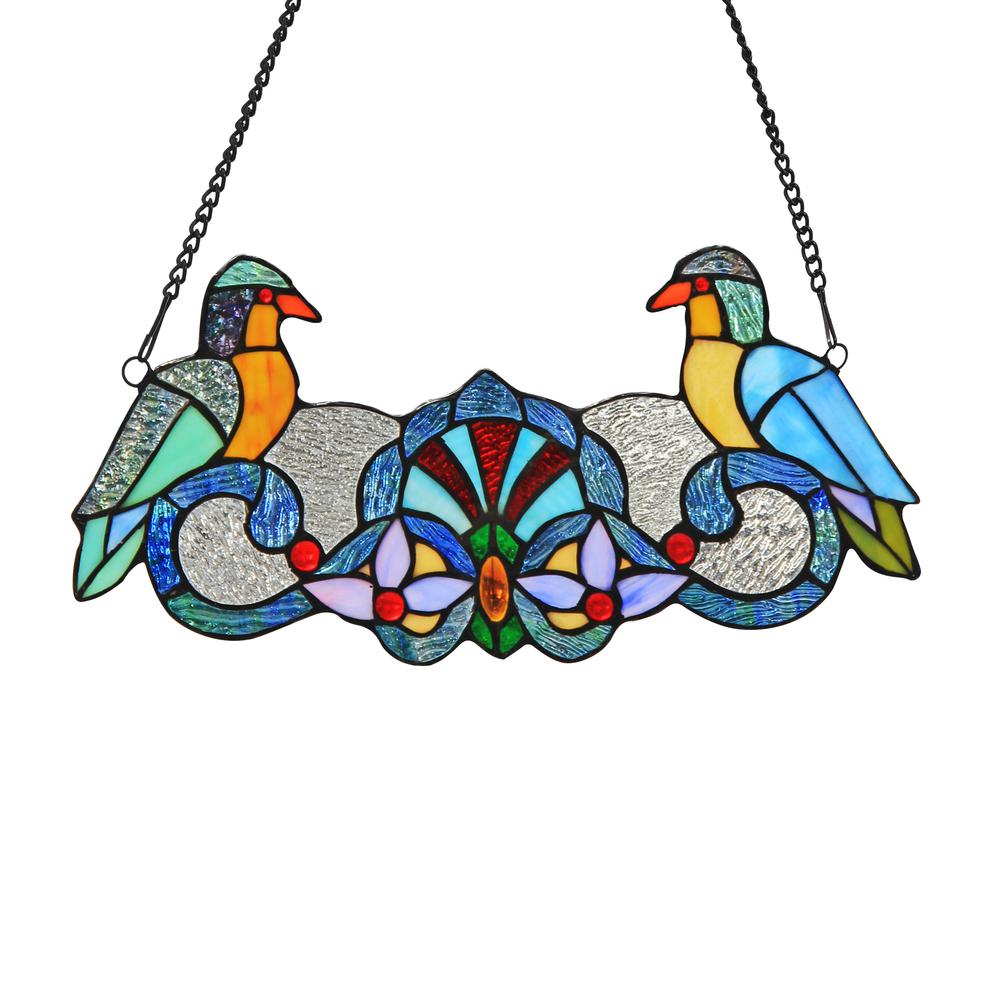 PERCH Tiffany-glass Window Panel 16x21
