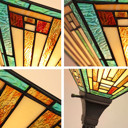 FIRMAN Tiffany-Style 1-Light Torchiere Floor Lamp 12" Shade