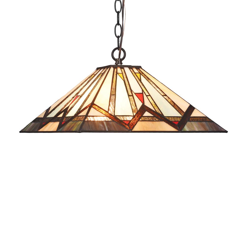 MANTON Mission 2 Light Blackish Bronze Ceiling Pendant 16" Wide