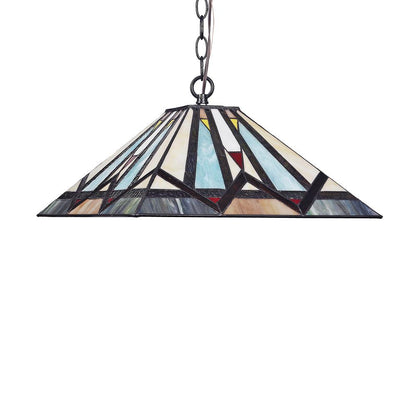 MANTON Mission 2 Light Blackish Bronze Ceiling Pendant 16" Wide
