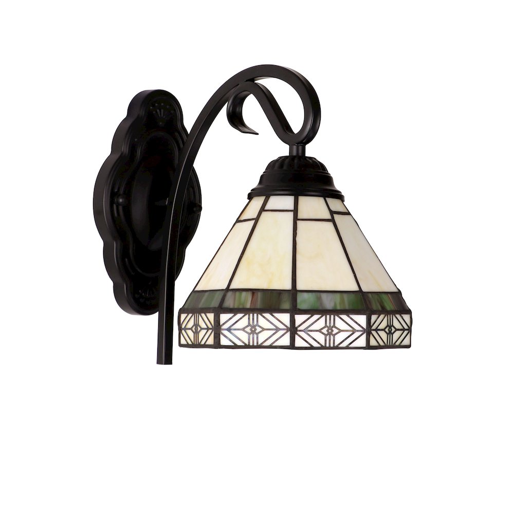 Belle Mission-Style 1- Light Blackish Bronze Finish Wall Sconce 7" Shade