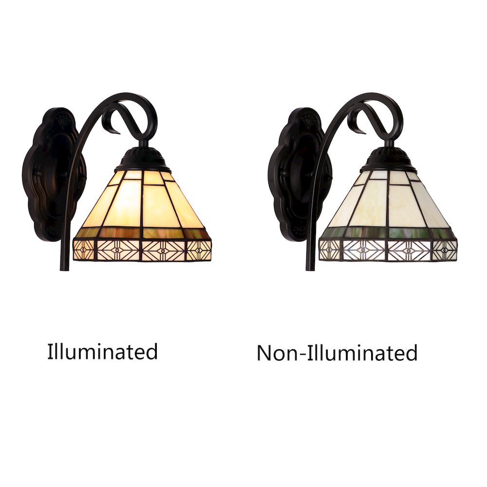 Belle Mission-Style 1- Light Blackish Bronze Finish Wall Sconce 7" Shade