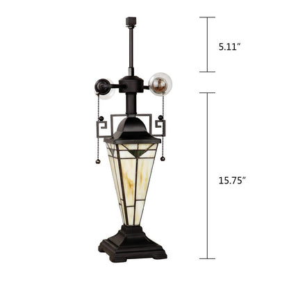 Mission-Style 3-Light Blackish Bronze Finish Double Lit Table Lamp 16" Shade