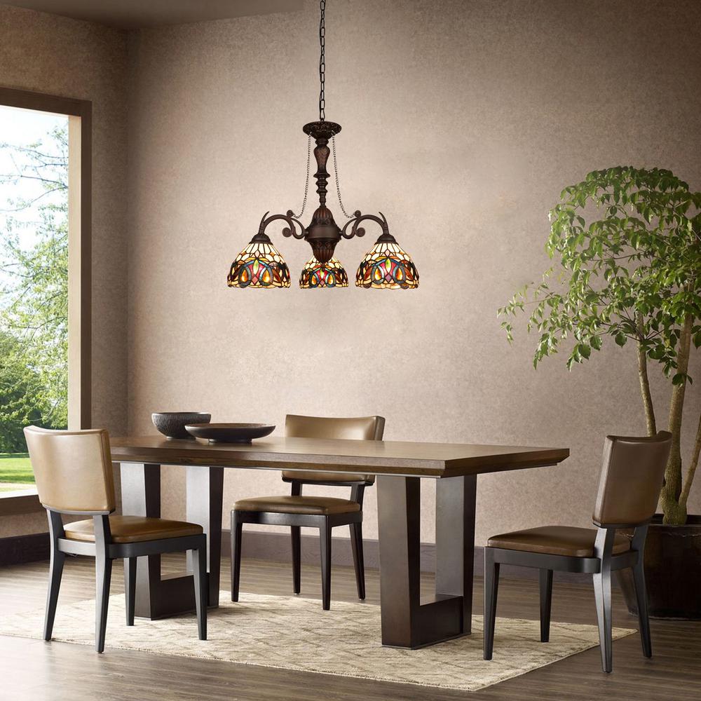 SERENITY Victorian-Style 3-Light Dark Bronze Finish Mini Chandelier 24" Wide