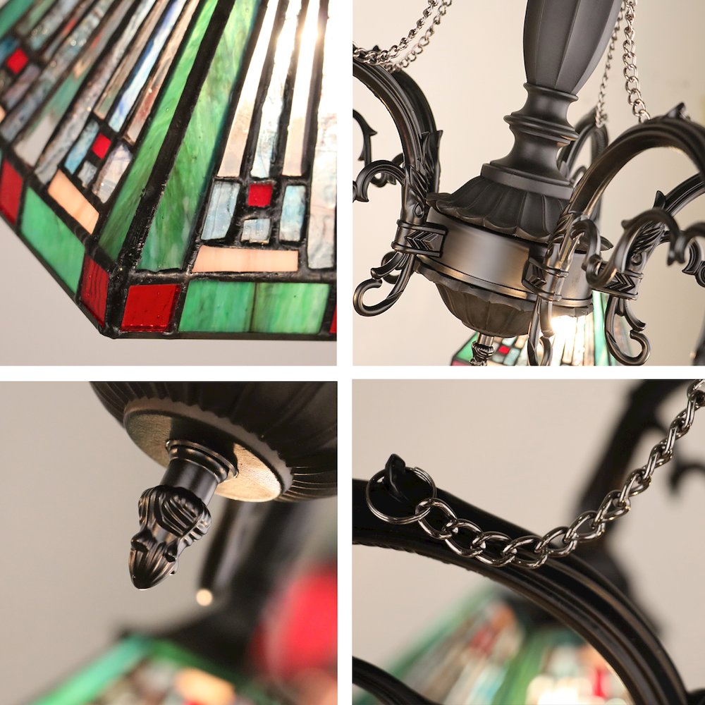 Innes Tiffany-Style 5-Light Mission Large Chandelier 27" Wide