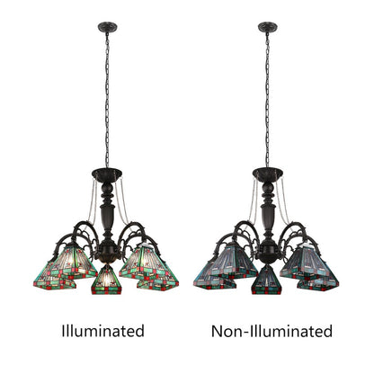Innes Tiffany-Style 5-Light Mission Large Chandelier 27" Wide