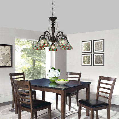 Innes Tiffany-Style 5-Light Mission Large Chandelier 27" Wide