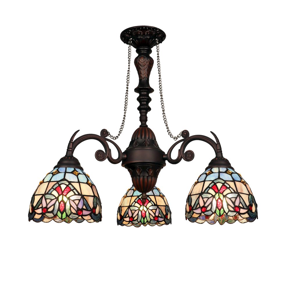 Grenville Victorian-Style Dark Bronze 3-Light Mini Chandelier 24" Wide