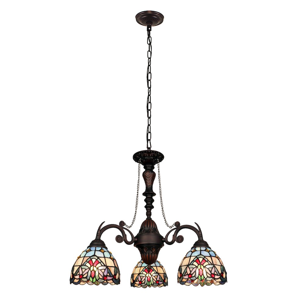 Grenville Victorian-Style Dark Bronze 3-Light Mini Chandelier 24" Wide