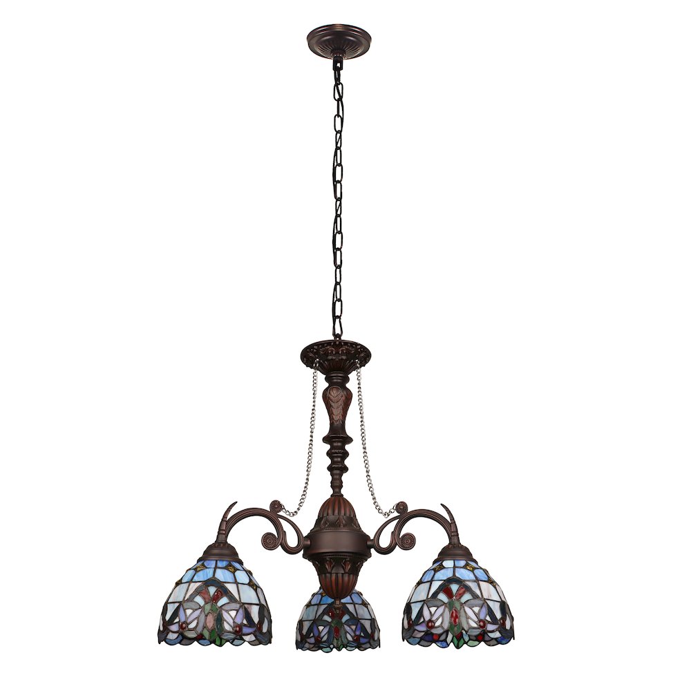 Grenville Victorian-Style Dark Bronze 3-Light Mini Chandelier 24" Wide