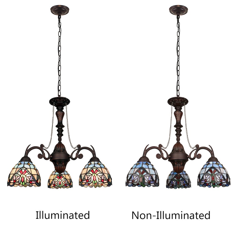 Grenville Victorian-Style Dark Bronze 3-Light Mini Chandelier 24" Wide
