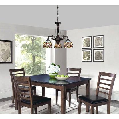 Grenville Victorian-Style Dark Bronze 3-Light Mini Chandelier 24" Wide