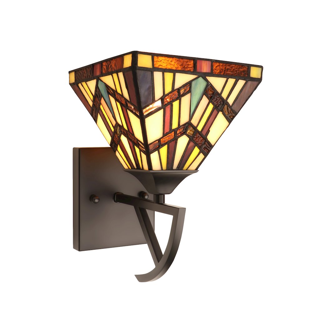 VINCENT Tiffany-Style 1-Light Mission Wall Sconce 6" Shade