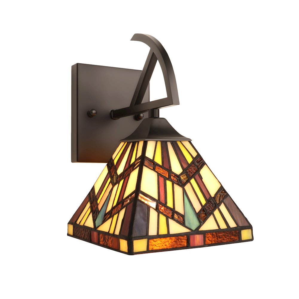 VINCENT Tiffany-Style 1-Light Mission Wall Sconce 6" Shade