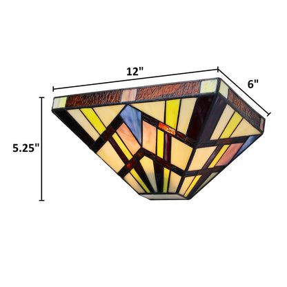 CHLOE Lighting VINCENT Mission Tiffany-style Blackish Bronze 1 Light Wall Sconce 12" Wide