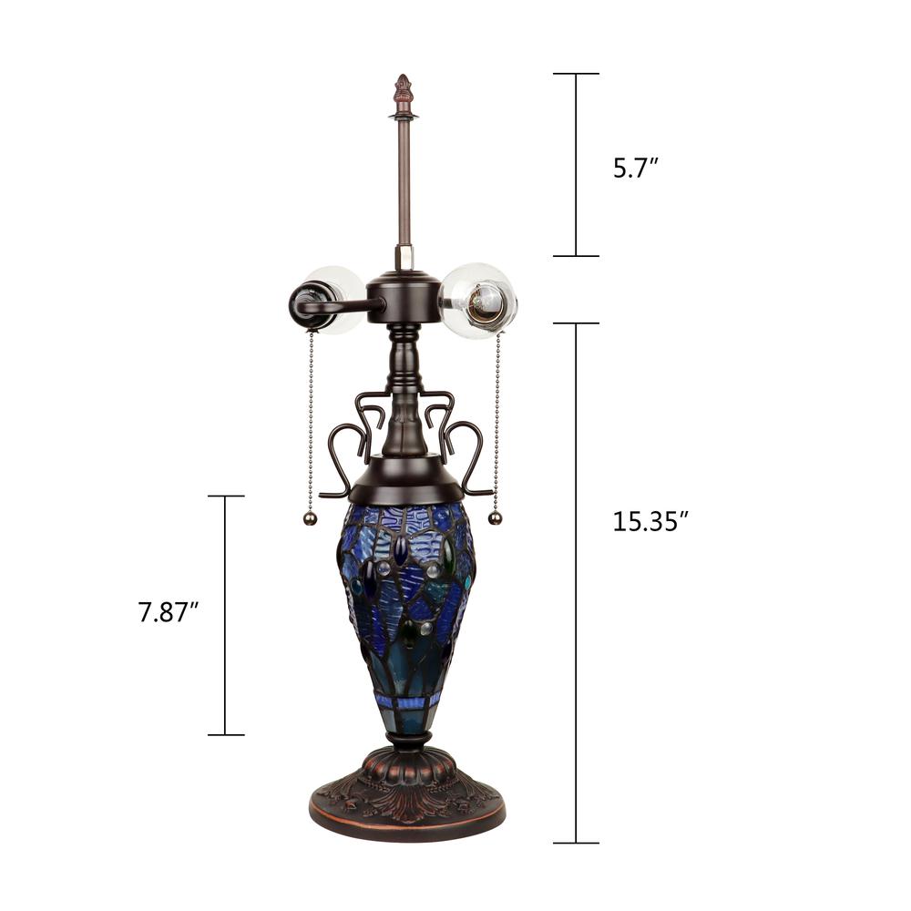 CHLOE Lighting SUNNIVA Dragonfly-Style Dark Bronze 3 Light Double Lit Table Lamp 16" Wide