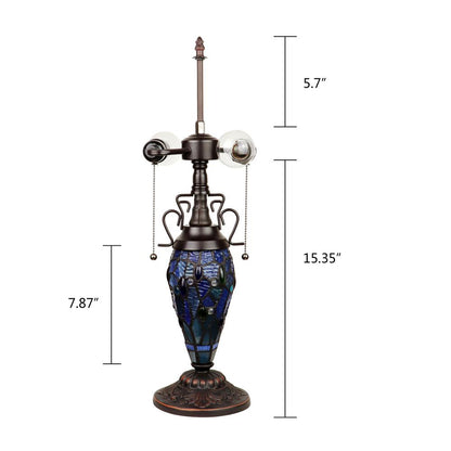 CHLOE Lighting SUNNIVA Dragonfly-Style Dark Bronze 3 Light Double Lit Table Lamp 16" Wide