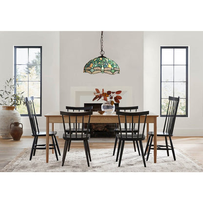 Sunniva Dragonfly Tiffany-Style 2-Light Ceiling Pendant 16" Shade