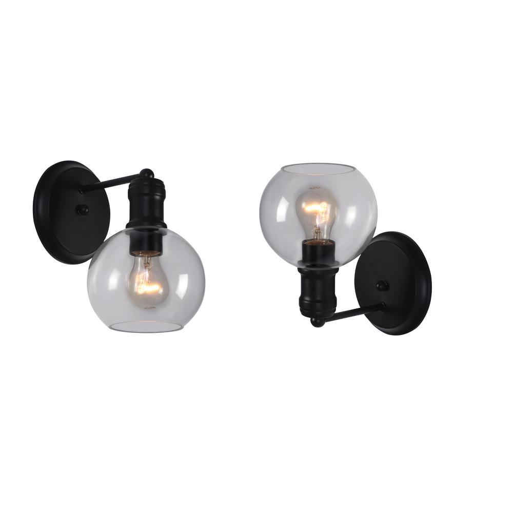 CHLOE Lighting OXA Transitional 1 Light Matt Black Indoor Wall Sconce 6" Wide