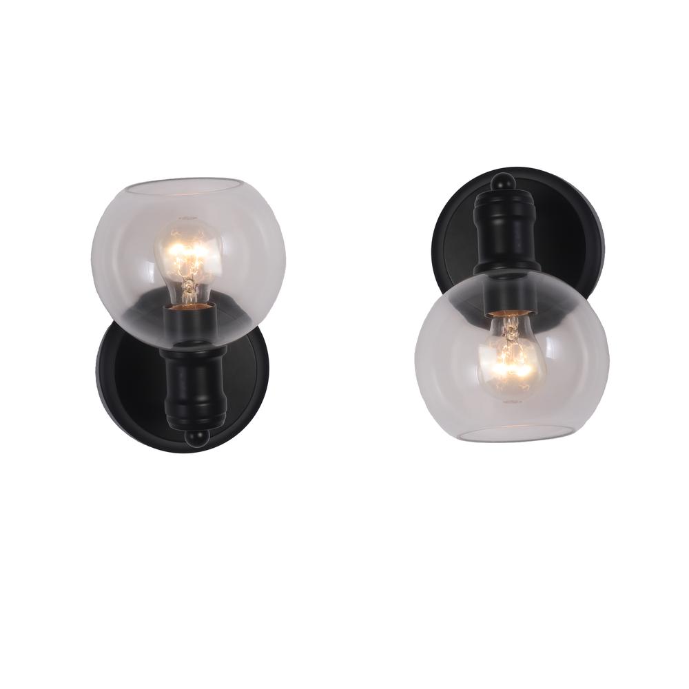 CHLOE Lighting OXA Transitional 1 Light Matt Black Indoor Wall Sconce 6" Wide