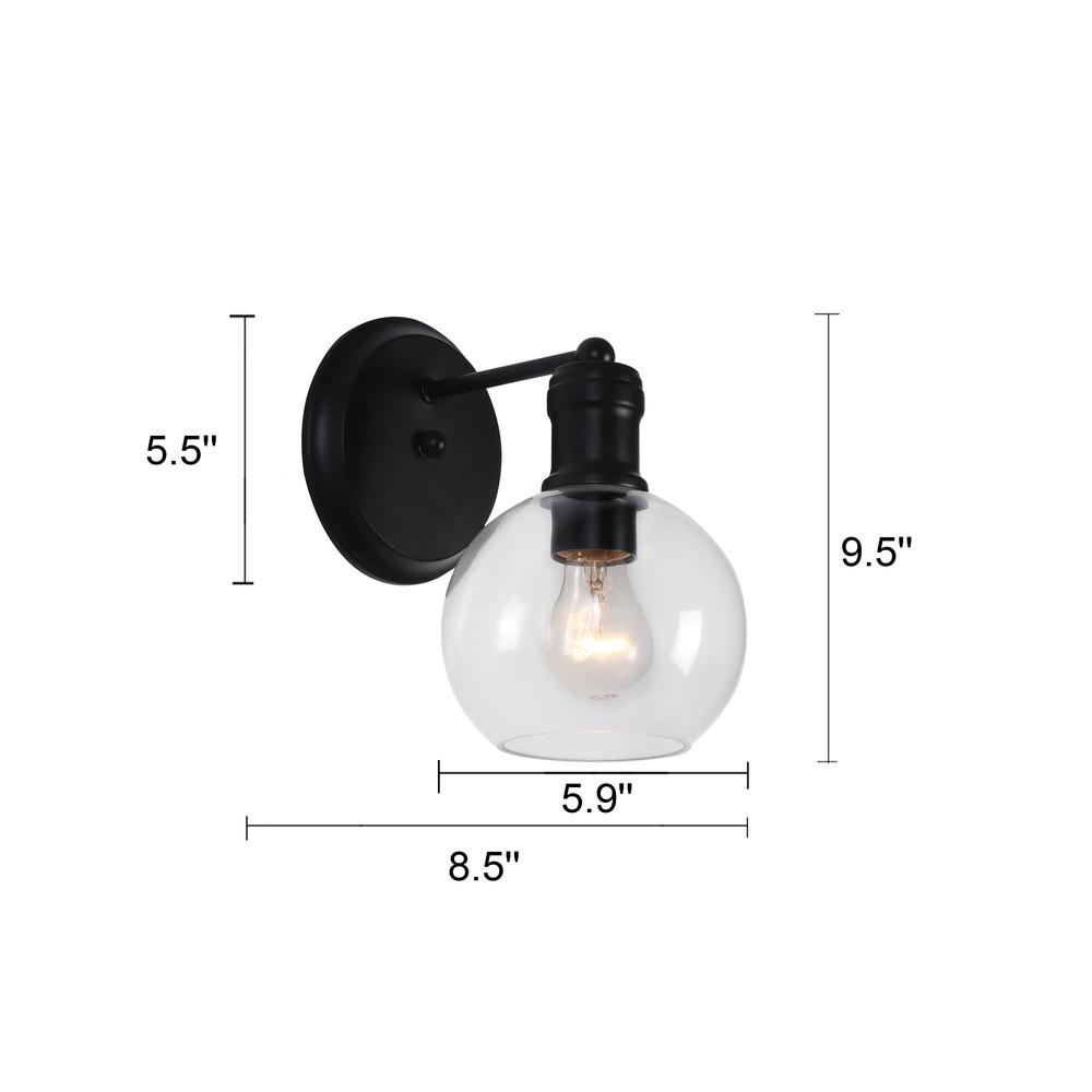 CHLOE Lighting OXA Transitional 1 Light Matt Black Indoor Wall Sconce 6" Wide